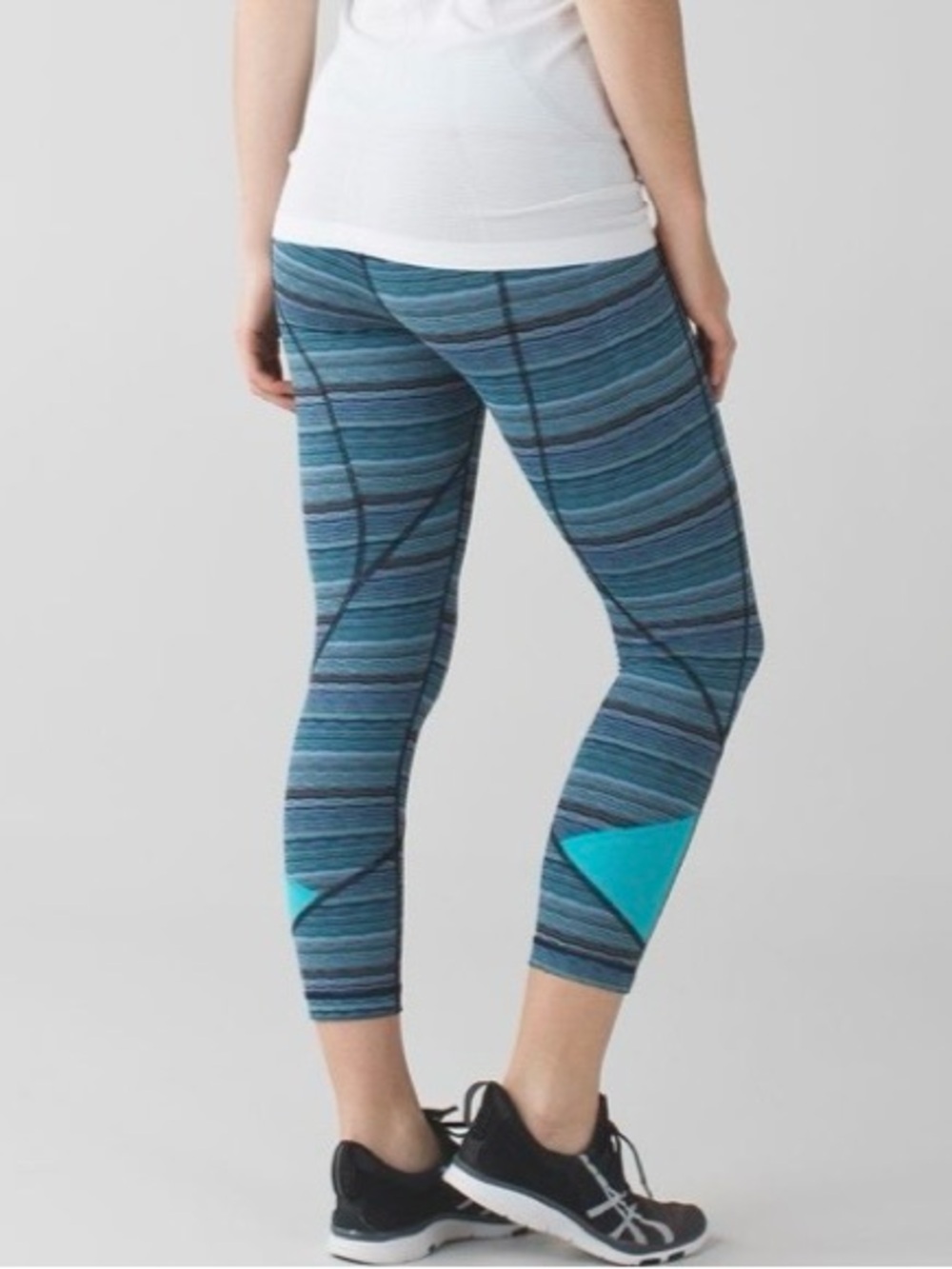 Lululemon Pace Rival Crop Space Dye Twist Naval Blue Peacock Blue
